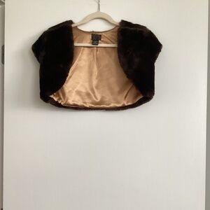 Brown Cropped Faux Fur